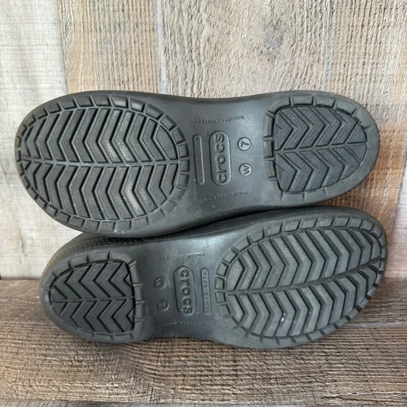 Womens Crocs Neria Black Professional Comfort Slip On Clogs Shoes Size 7 M GUC - Picture 9 of 10